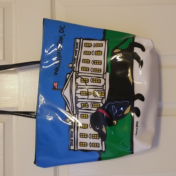 Marc Tetro NYC Medium Zip Daschsund Tote Washington Dc - Picture 5 of 16